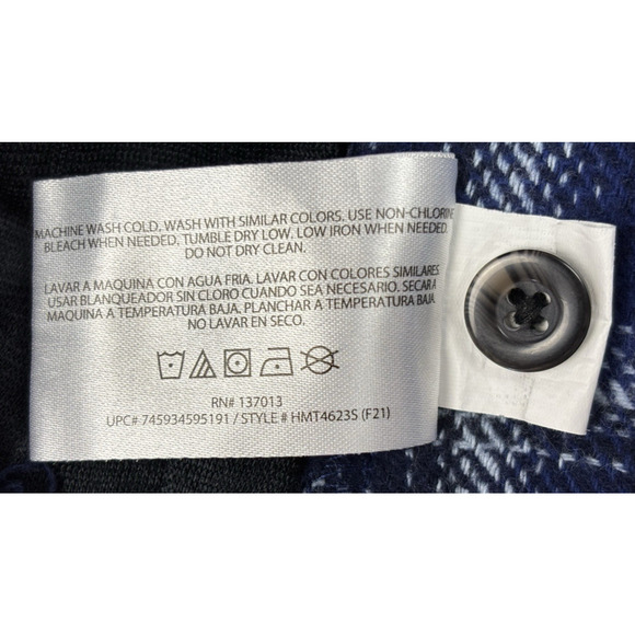 Woolrich Woolen Mills Heavyweight Plaid Flannel Shirt Shacket Mens XL Blue - Picture 12 of 14